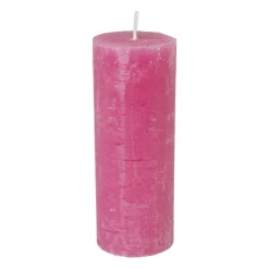 Xenos Stompkaarsen-Kaars rustiek - roze - ø7x18 cm