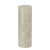 Xenos Stompkaarsen-Kaars rustiek - zilver - ø5x15 cm