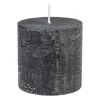 Xenos Stompkaarsen-Kaars rustiek - zwart - ø10x10 cm