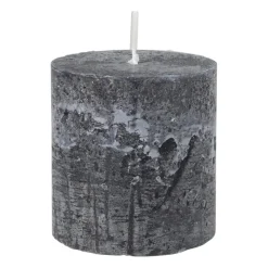 Xenos Stompkaarsen-Kaars rustiek - zwart - ø7x7 cm
