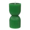 Xenos Kerstcadeaus|Sierkaarsen-Kaars zandloper - groen - ø6x12 cm
