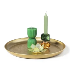 Xenos Kerstcadeaus|Sierkaarsen-Kaars zandloper - groen - ø6x12 cm