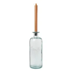 Xenos Kandelaars-Kaarsenhouder voor fles - zwart - ø5x2.6 cm
