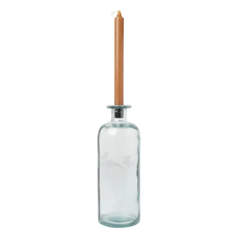 Xenos Kandelaars-Kaarsenhouder voor fles - zwart - ø5x2.6 cm