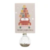 Xenos Kerst Inpakken|Kerst Knutselen-Kaarthouders kerstballen - champagnekleurig - set van 4