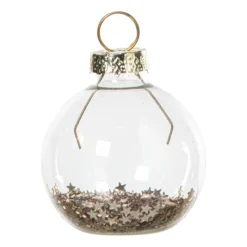 Xenos Kerst Inpakken|Kerst Knutselen-Kaarthouders kerstballen - champagnekleurig - set van 4