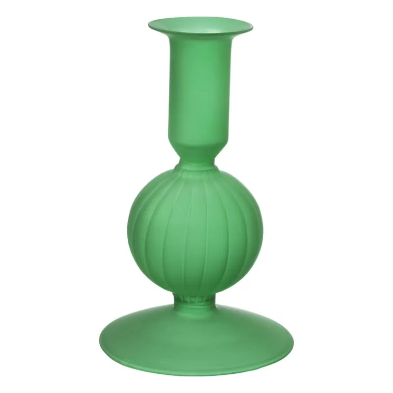 Xenos Kandelaars-Kandelaar 1bol - groen - ø8.5x15 cm