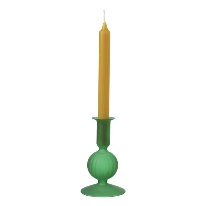 Xenos Kandelaars-Kandelaar 1bol - groen - ø8.5x15 cm