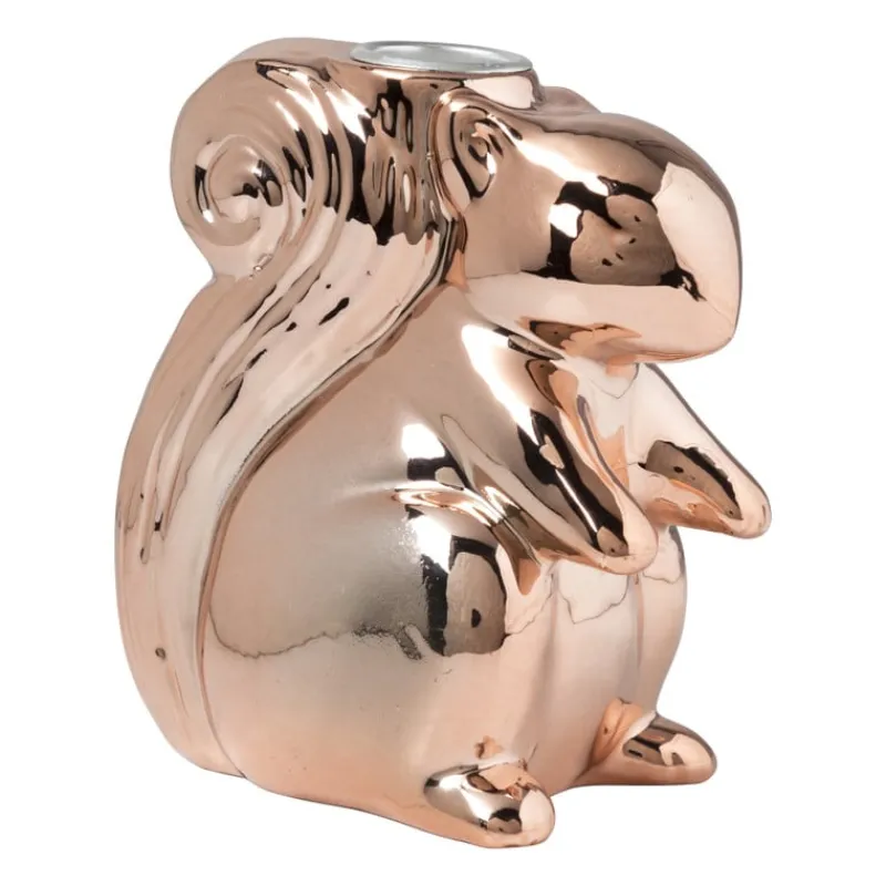 Xenos Kandelaars-Kandelaar eekhoorn - rosé goud - 12.5 cm