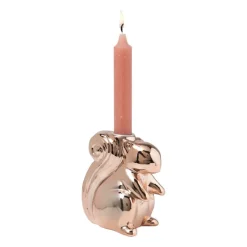 Xenos Kandelaars-Kandelaar eekhoorn - rosé goud - 12.5 cm