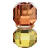Xenos Kandelaars-Kandelaar kristal - rood/geel - ø5.5x9 cm