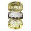 Xenos Kandelaars-Kandelaar kristal 3-laags - geel/helder - 4x4x7 cm