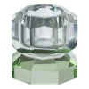Xenos Kandelaars-Kandelaar kristal 2-laags - blauw/groen - 4x4x4 cm