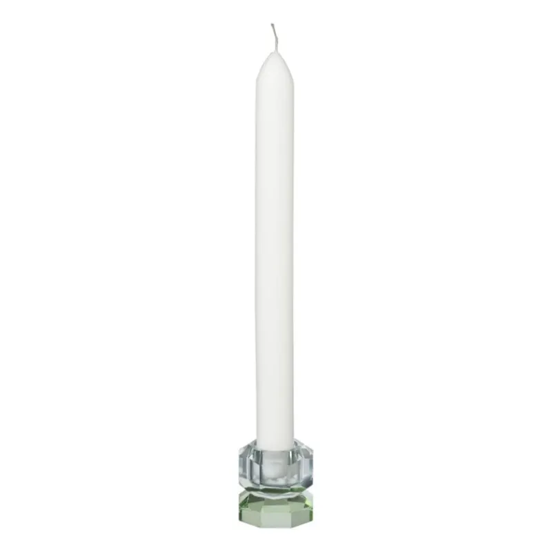 Xenos Kandelaars-Kandelaar kristal 2-laags - blauw/groen - 4x4x4 cm