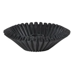 Xenos Kandelaars-Kandelaar wave - zwart - ø13.5x4 cm