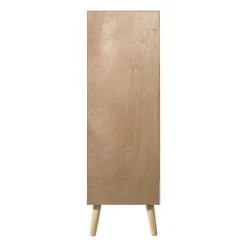 Xenos Kast Met Deuren-Kast Flores hoog met ovalen vlakken - bruin - 125x40x37.5 cm