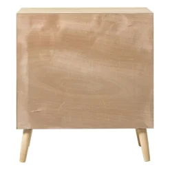 Xenos Tv Meubels|Kast Met Deuren-Kast Flores met ovalen vlakken - bruin - 78x70x37.5 cm