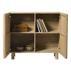 Xenos Kast Met Deuren|Dressoir-Kast Japandi met 2 deuren - bruin - 80x72x33 cm