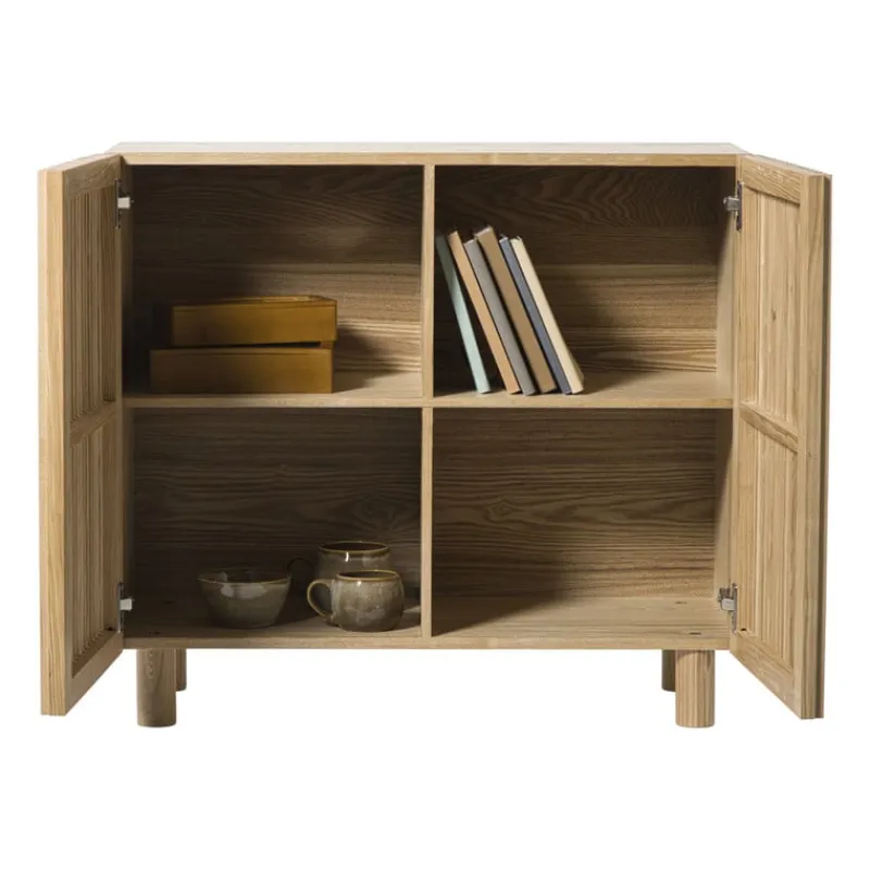 Xenos Kast Met Deuren|Dressoir-Kast Japandi met 2 deuren - bruin - 80x72x33 cm