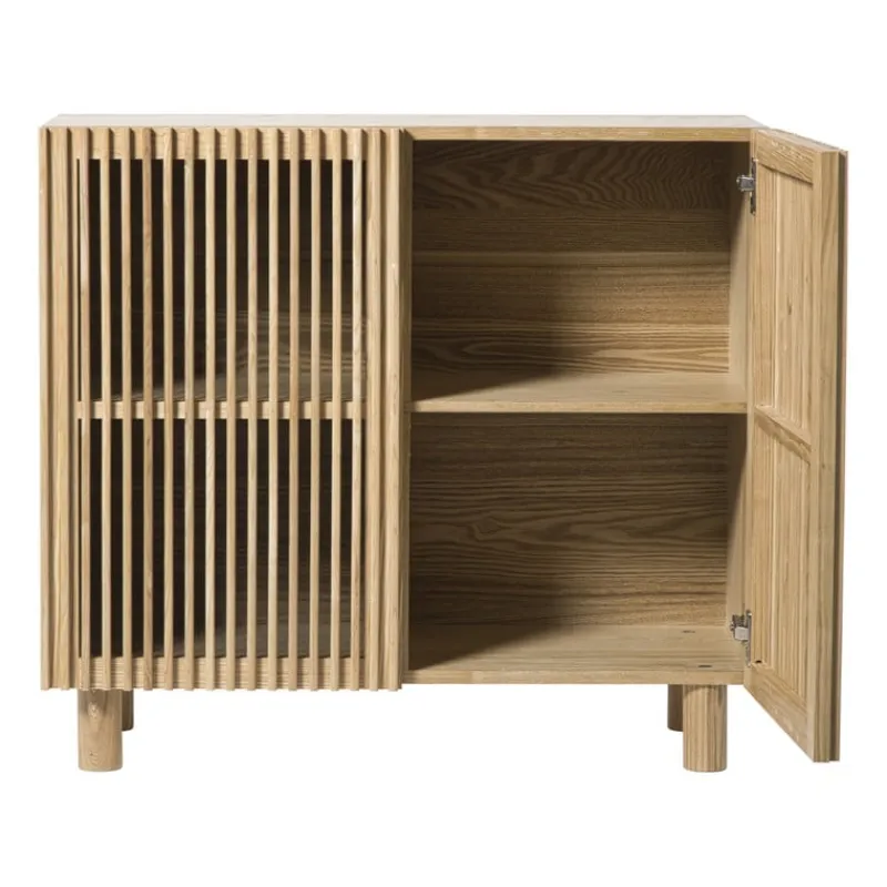 Xenos Kast Met Deuren|Dressoir-Kast Japandi met 2 deuren - bruin - 80x72x33 cm