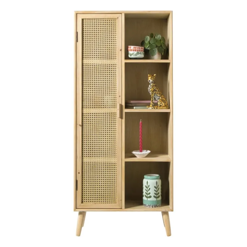 Xenos Kast Met Deuren|Vakkenkasten-Kast Java met deurtje en vakken - bruin - 160x70x33.5 cm