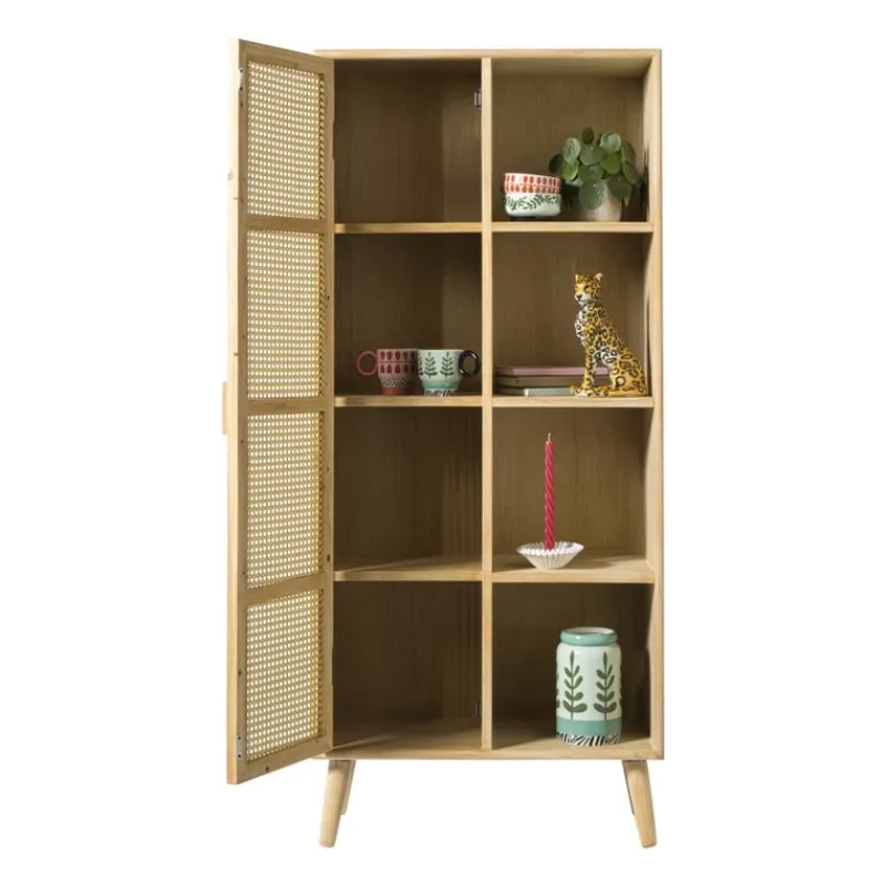 Xenos Kast Met Deuren|Vakkenkasten-Kast Java met deurtje en vakken - bruin - 160x70x33.5 cm