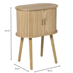 Xenos Nachtkastjes|Kast Met Deuren-Kast Uppsala ovaal - naturel - 65x50x30 cm