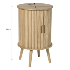 Xenos Nachtkastjes|Kast Met Deuren-Kast Uppsala rond hoog - naturel - ø40x65 cm