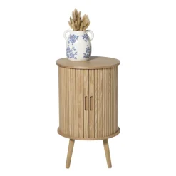 Xenos Nachtkastjes|Kast Met Deuren-Kast Uppsala rond hoog - naturel - ø40x65 cm