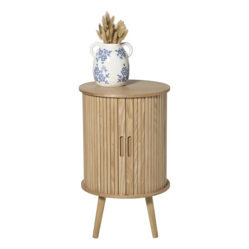 Xenos Nachtkastjes|Kast Met Deuren-Kast Uppsala rond hoog - naturel - ø40x65 cm