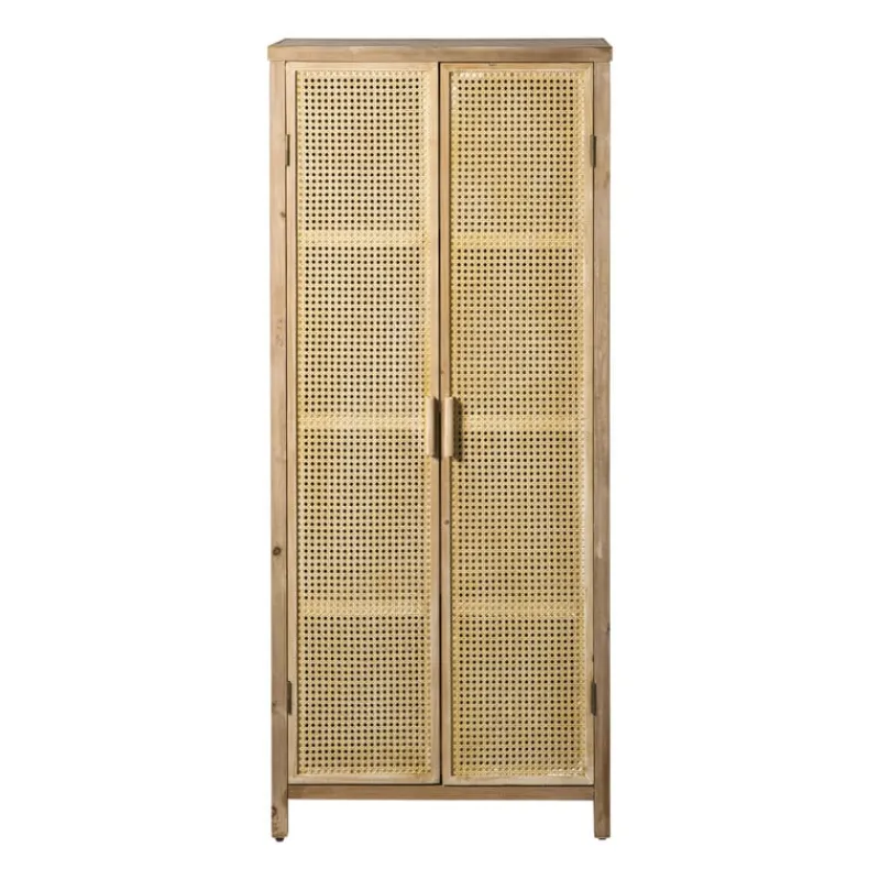 Xenos Kast Met Deuren-Kast webbing Lombok - bruin - 165x70x40 cm