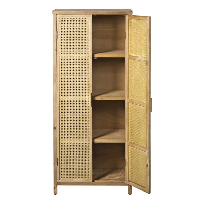 Xenos Kast Met Deuren-Kast webbing Lombok - bruin - 165x70x40 cm