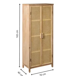 Xenos Kast Met Deuren-Kast webbing Lombok - bruin - 165x70x40 cm