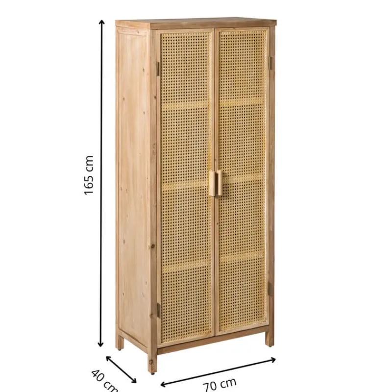 Xenos Kast Met Deuren-Kast webbing Lombok - bruin - 165x70x40 cm