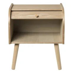 Xenos Nachtkastjes|Kast Met Deuren-Kastje Uppsala met roldeur - naturel - 45x40x34 cm