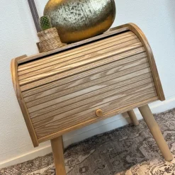 Xenos Nachtkastjes|Kast Met Deuren-Kastje Uppsala met roldeur - naturel - 45x40x34 cm