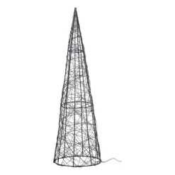 Xenos Kleine Kerstbomen-Kegel LED - zwart - ø12x40 cm