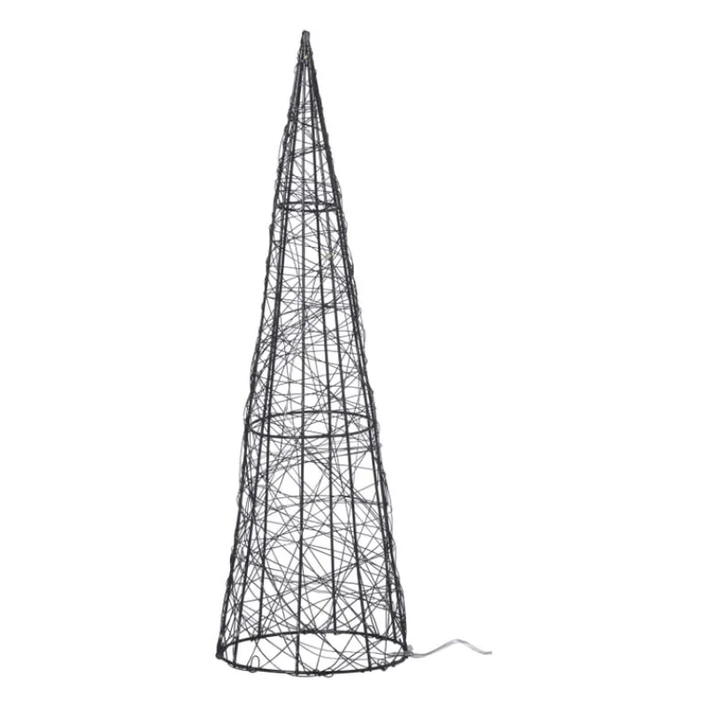 Xenos Kleine Kerstbomen-Kegel LED - zwart - ø12x40 cm