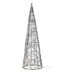 Xenos Kleine Kerstbomen-Kegel LED - zwart - ø12x40 cm