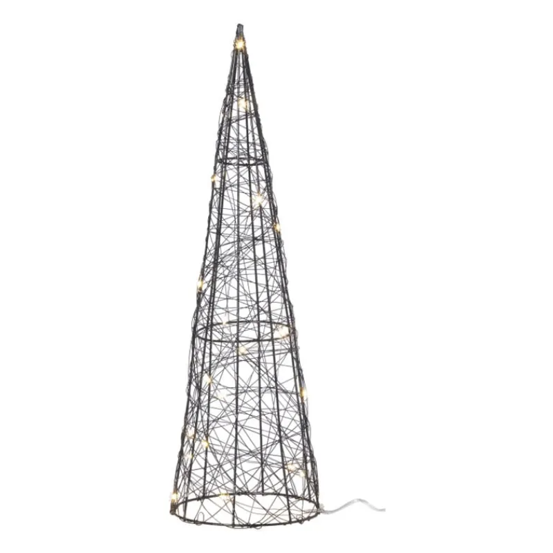 Xenos Kleine Kerstbomen-Kegel LED - zwart - ø12x40 cm