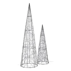Xenos Kleine Kerstbomen-Kegel LED - zwart - ø12x40 cm