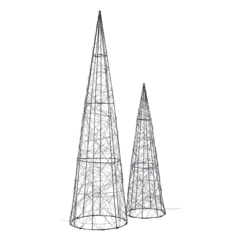 Xenos Kleine Kerstbomen-Kegel LED - zwart - ø12x40 cm
