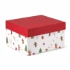 Xenos Kerst Inpakken-Kerst cadeau doos groot - multikleur - 9.5x21.5x16 cm