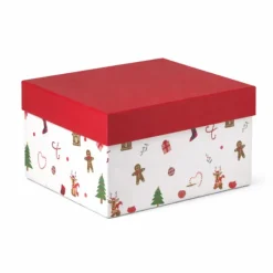 Xenos Kerst Inpakken-Kerst cadeau doos groot - multikleur - 9.5x21.5x16 cm