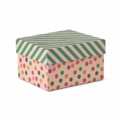 Xenos Kerst Inpakken-Kerst cadeau doos middel - multikleur - 8.5x16.5x12.5 cm
