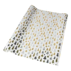 Xenos Kerst Inpakken-Kerst inpakpapier boom - zilver/goud - 70x200 cm