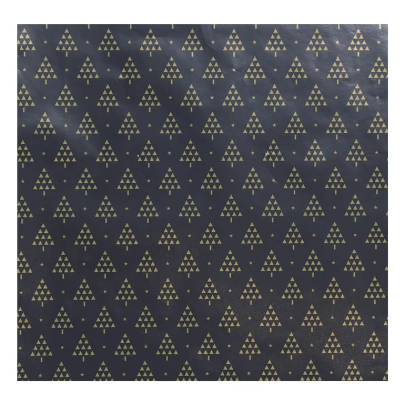 Xenos Kerst Inpakken-Kerst inpakpapier kerstboom - zwart - 70x200 cm