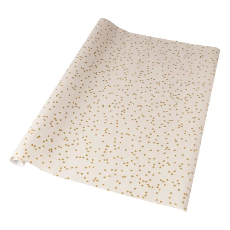 Xenos Kerst Inpakken-Kerst inpakpapier roze sterren - multikleur - 70x200 cm