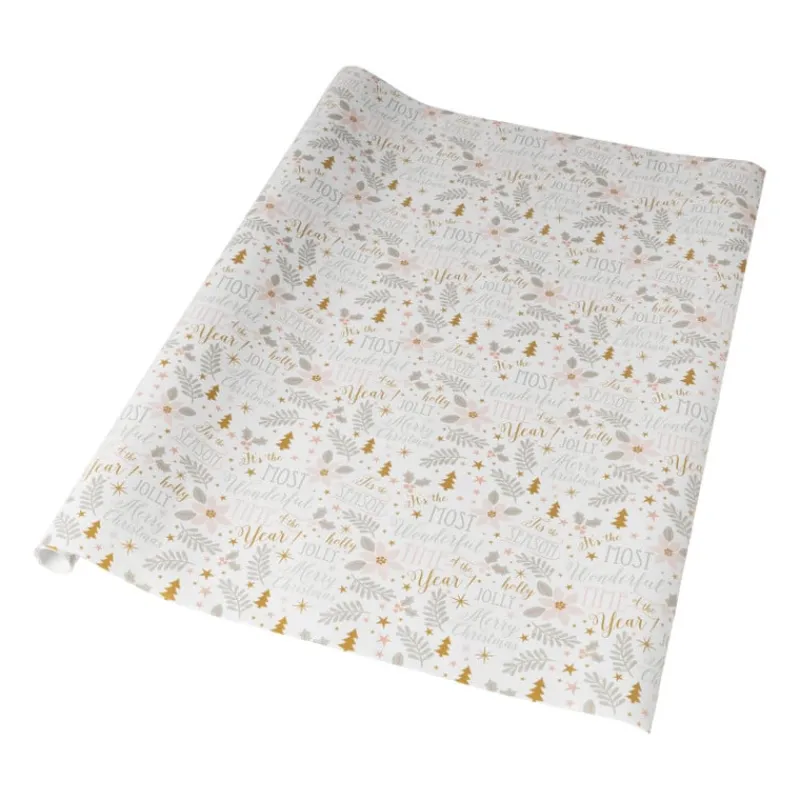 Xenos Kerst Inpakken-Kerst inpakpapier wonderful time - multikleur - 70x200 cm