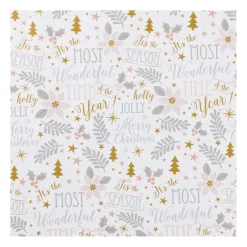 Xenos Kerst Inpakken-Kerst inpakpapier wonderful time - multikleur - 70x200 cm
